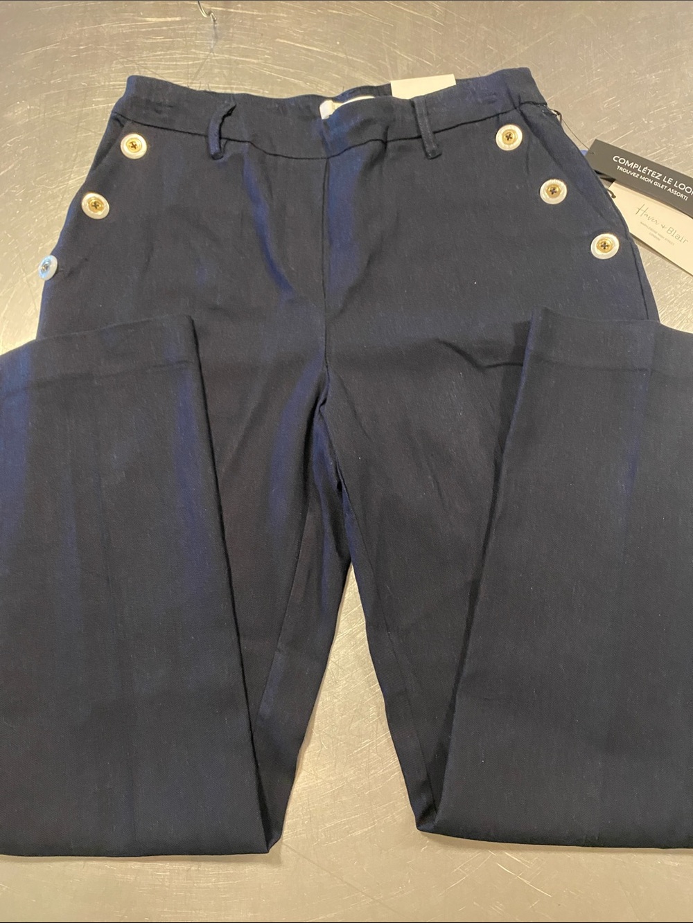 Haver & Blair dark Navy Button-Accent Women's Trousers size S
